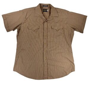 Panhandle Slim Western Shirt Mens XL Brown Check Pearl Snap Cowboy